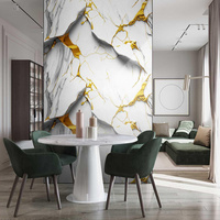 Papier peint pour plafond avec motifs noirs et blancs, panneau 3D qui peut être décollé et collé, autocollant mural en marbre imperméable