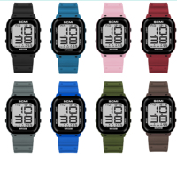 Montre de sport numérique minimaliste ultra-fine, étanche, avec grands chiffres, rétroéclairage LED, réveil, affichage de la semaine et du mois, chronomètre, OEM