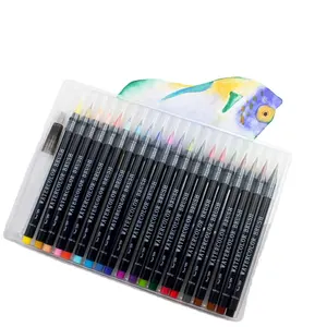 מכירה לוהטת 20 צבעים ניילון קליגרפיה ציפורן אמנות צבעי מים מברשת מרקר עטים