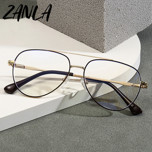 <span class=keywords><strong>Gafas</strong></span> con Doble Puente y Protección Anti-Luz Azul para <span class=keywords><strong>Hombre</strong></span>, Estilo Piloto Metálico, para Viajes y Ocio, con Graduación Personalizada para Miopía - Product Image 2