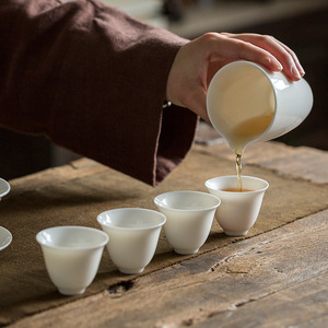Dehua White Porcelain <b>Teacup</b> Ceramic Tasting Cup Heat Resistant For Kung Fu Tea Pu'er Tea Personal Single Cup - Product Image 2