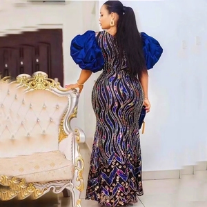 <span class=keywords><strong>Abiti</strong></span> <span class=keywords><strong>da</strong></span> Sposa Africani per Donne, Vestito Lungo <span class=keywords><strong>da</strong></span> <span class=keywords><strong>Sera</strong></span> con Maniche a Sbuffo e Paillettes, Abbigliamento Musulmano Marocchino Africano - Product Image 2