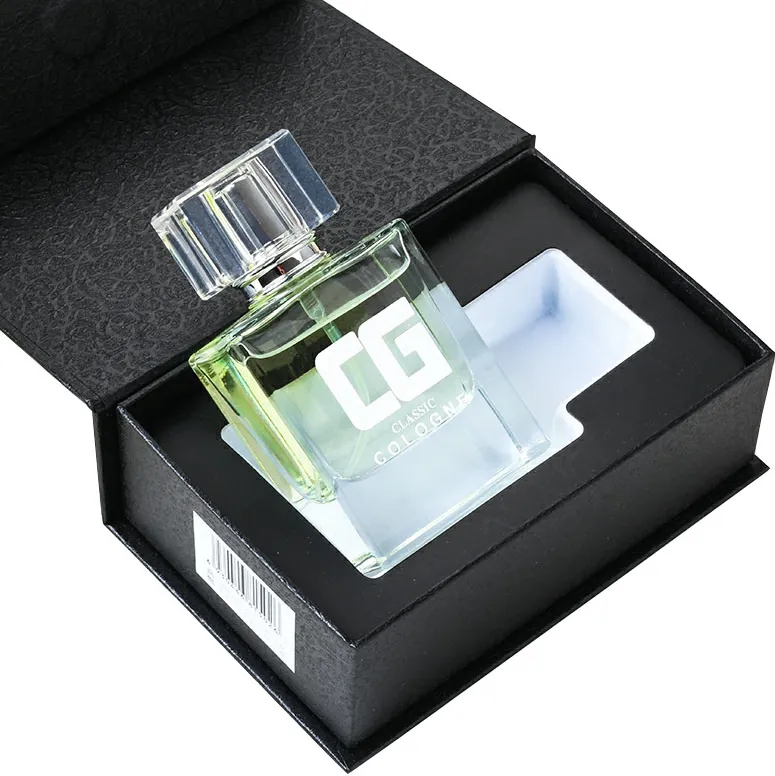 Benutzer definierte Papp druck Goldfolie starr 10ml 35ml 40ml Flasche schwarz Parfüm boxen Design mit Magnete insatz