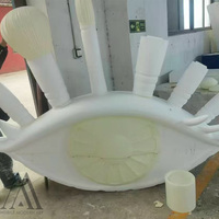 Sculpture de pinceau à maquillage en résine grandeur nature personnalisée, art pop moderne, décoration pour magasin de cosmétiques