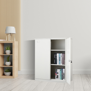 Tùy Chỉnh Nửa Chiều Cao 2-Cửa Thép Tủ Khóa Tủ Thiết Kế Hiện Đại Kim Loại Lưu Trữ Tập Tin Với 3 Kệ Cho Nhà Bếp Hoặc Nhà Văn Phòng - Product Image 1