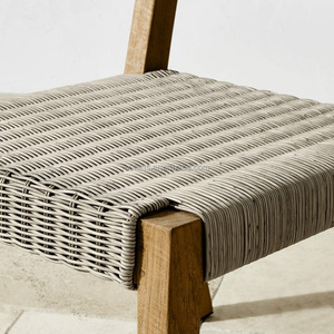 Phong Cách Gỗ Tếch Đồ Nội Thất Ngoài Trời Bền Bằng Gỗ Mây Wicker Bàn Ăn Đặt Patio Ghế Cho Căng tin - Product Image 4