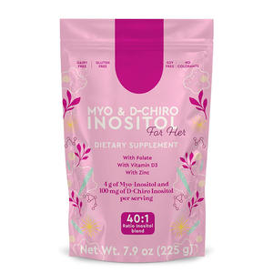 Suplemento Alimenticio Saludable, Mioinositol Puro 40:1 y Polvo de <span class=keywords><strong>D</strong></span>-Chiroinositol con Folato, Vitamina D3 y Zinc - Product Image 1