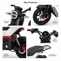 For CC3 Cross-Sector Electric Motorcycle 1200W 60km/h Truss Steel Frame Oil-Damped Suspension Smart NFC Unlock CE Certified