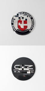 Autocollants de logo de voiture VICTOR en alliage d'aluminium personnalisé pour enjoliveurs de roues - Finition polie, installation par clip, ajustement universel - Product Image 3