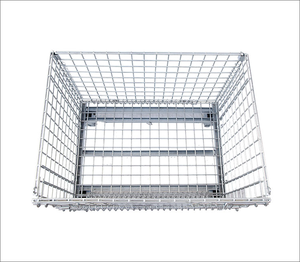 Contenedor de malla de alambre plegable de acero de gran tamaño de almacenamiento de metal plegable de larga duración con ruedas - Product Image 4