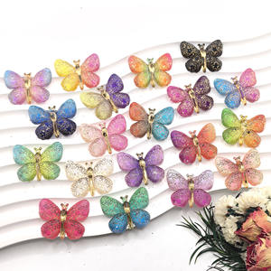 Breloque Cabochon Papillon Brillant en Résine à Dos Plat pour Décoration DIY Téléphone/Artisanat - Product Image 6