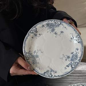 Ensemble de vaisselle en céramique bleu blanc fleur fantaisie assiettes à dîner en porcelaine Vintage plats à Dessert bols à soupe tasses soucoupes ensembles - Product Image 5