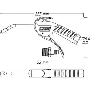 HAZET - 9040P-3 Pistola de aire 100 mm silenciosa con tubo doblado-EAN 4000896209644 OTRAS HERRAMIENTAS DE AIRE - Product Image 2