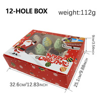 Expédition rapide 2 4 6 12 trous thème de noël Cupcake boîtes d'emballage cadeau fournitures de fête boulangerie emballage boîtes en papier