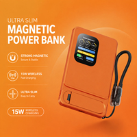Tragbare Magnetische Kabellose Powerbank aus Aluminiumlegierung Ultra Slim 10000mAh PD20W Schnellladung mit Stabilem Ständer & Klarer LED-Anzeige B2B