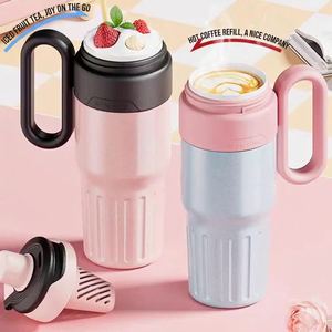 Double Wall Stainless Steel Tumbler Vacuum Insulated Travel Cup with Straw Large Capacity Cold <b>Hot</b> <b>Drink</b> Mug - Product Image 1