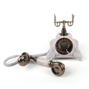 <span class=keywords><strong>Telefono</strong></span> Fisso Retrò Stile Europeo Modello 8305, <span class=keywords><strong>Telefono</strong></span> Antico per Hotel/Aziende Bianco/Bronzo con Vivavoce e Riconnessione - Product Image 5
