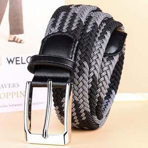 Cinturones Casuales de Tela para Hombre, Personalizados, de 35 mm, Elásticos, de Nailon Trenzado con Aleación No Porosa para Hebilla con Logotipo, Estilo Moderno - Product Image 2