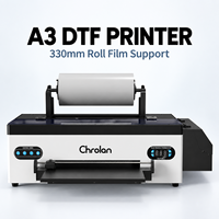 Imprimante DTF A3 de 13 pouces, machine d'impression de film PET en rouleau avec circulation d'encre blanche pour transfert sur T-shirt