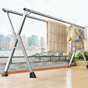 Debout X Type Pliable Rack Maison Métal Pliable Tissu Séchage Blanchisserie Rack De Stockage Organisateur Cintre Rack pour Intérieur <span class=keywords><strong>Extérieur</strong></span> - Product Image 1