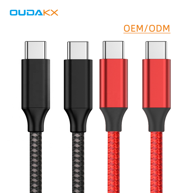 Wholesale Nylon Braided Charging Cable Data Sync 2.0 USB C to USB C Multi Phone Charger Cables for Cell Phone Accessories
