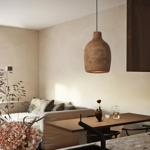 Luminaire suspendu moderne industriel Wabi-Sabi, lampe de plafond en forme de dôme artisanale pour îlot de cuisine, salle à manger, salon - Product Image 3