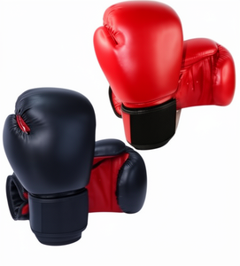 Gants de boxe de combat et d'entraînement Muay Thai personnalisés en cuir synthétique, sans protège-poignets, 24 oz, universels, lestés, avec fermeture auto-agrippante - Product Image 1