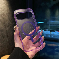 Coques de téléphone de luxe magnétiques en TPU+PC avec paillettes brillantes pour Google Pixel 10/10Pro XL 9 Pro 10A 8Pro, dos transparent