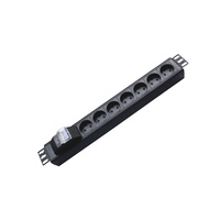 19 Inch Denmark Tipe 1.5U 7 Cara Distribusi Daya Unit Rak Server OEM Pdu dengan Mini Circuit Breaker