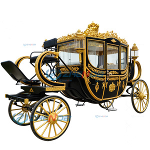 2026 Carrosse électrique haut de gamme pour chevaux / Carrosse de mariage vintage / Carrosse royal noir sans chevaux - Product Image 4