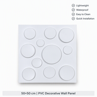 Panneau mural en PVC 3D gaufré léger et imperméable 50x50cm pour la décoration de salles de thé Zen et de spas - Vente en gros