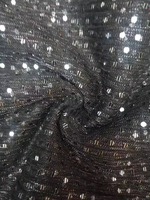 Fil métallique plissé polyester clair de lune sequin tulle tricot lurex tissu pailleté avec paillette polyester + fil métallique
