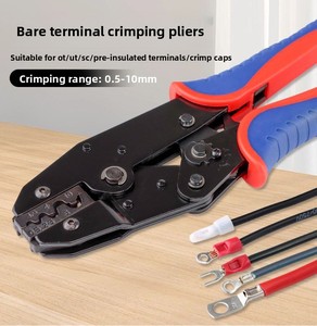 Special Manual <b>Wire</b> Clamp Insulated Spring Crimping Pliers Flag Type 4.8/6.3 Bare Terminal High Carbon Steel <b>Soft</b> Grip Plastic H - Product Image 2