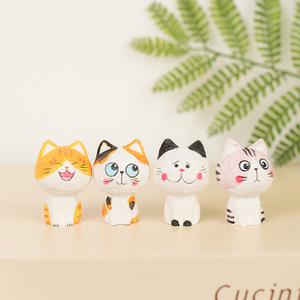 Décoration de bureau à domicile créative de haute qualité petit ornement de chat en <span class=keywords><strong>bois</strong></span> artisanat en <span class=keywords><strong>bois</strong></span> écologique pour les cadeaux d'anniversaire - Product Image 2