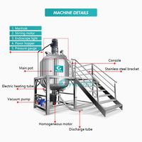 Machine à homogénéiser et mélanger pour la fabrication de conditionneurs, pâtes à vaisselle, savons liquides, liquides de lavage, shampoings et détergents