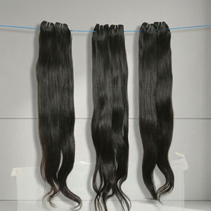Extensiones de cabello humano indio Natural alineado con cutícula virgen 100%, paquetes de Color negro, estilos súper ondulados sueltos de onda profunda, rectos - Product Image 1