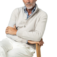 Cardigan classique décontracté sur mesure pour homme en laine et cachemire