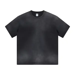 2023 Nieuwe Mode Design Zon Vervaagd Wassen Oversized Streetwear T-Shirt Heren 100% Katoenen T-Shirts In Bulk Tie Dye Shirt