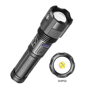 New Super Bright 1000lumen XHP50 LED Flashlight Waterproof Zoomable tactical led flashlight High Power Rechargeable Torch Light