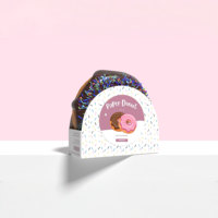 Boîte à donuts personnalisée avec logo, fenêtre arquée unique, emballage de boulangerie en papier alimentaire de qualité supérieure pour gâteaux, macarons et snacks