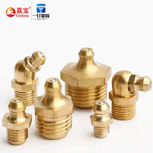 Hydraulic Grease Nipples Nozzle Screw Manufacturer DIN71412 Copper M6-M12 Heavy Duty Drive Excavator Truck Brass Plain DIN 71412