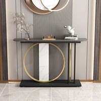 Table de console murale de luxe léger pour hall d'entrée, style italien, avec armoire en marbre