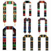 Écharpe de graduation personnalisée pour garçons, motif drapeau du Mexique, en satin de polyester, pour la maternelle, la préscolaire et les cérémonies de remise des diplômes en gros