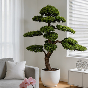 Bonsai Artificiale di Pino a Foglia Corta, Stile Cinese, Finto Pino Sempreverde per Decorazione Casa, Ufficio, Giardino e Patio - Product Image 3