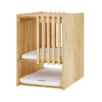 Jaula Moderna de Madera Maciza de 2 Niveles con Vidrio para Gatos, Transpirable, con Cojines Lavables, Venta al por Mayor de Fábrica, Pedidos a Granel OEM