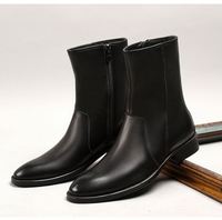 Bottines Chelsea pour homme au design classique, bottes de cow-boy en cuir véritable pour homme, tailles 37-45