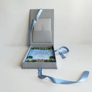 Caja de ropa de cartón rígido de lujo personalizada beigeGift Packaging Cosmético <span class=keywords><strong>dos</strong></span> <span class=keywords><strong>piezas</strong></span> tapa y caja base con lino - Product Image 6