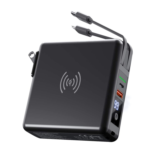 OEM ODM Consumer Electronics Mobile Wall Charge Travel  with Built in Cable 6 in 1 Phone 10000mah Powerbank Charger