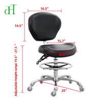 Tabouret médical ergonomique professionnel avec dossier et repose-pieds, chaise de salon dentaire réglable sur 3 niveaux