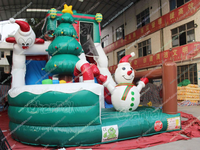 Toboggan gonflable commercial pour enfants, toboggan gonflable sec, toboggan gonflable bonhomme de neige à vendre